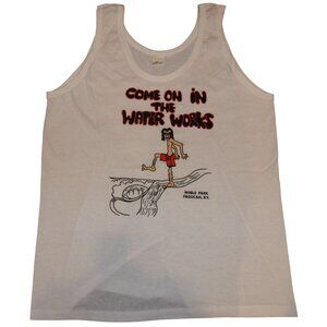 Vintage 80s Noble Park, Paducah, KY Come On In the Water Works Tank Top Large